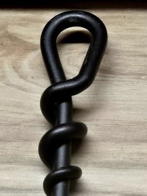 Vintage Wrought Iron Fireplace Tool Set - Twisted Rope Shepherd Hook Hearth 5-Pc - Thumbnail 6