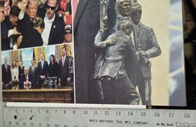 PRES. DONALD J TRUMP Photo Collage 18x9.5 DTS 1/4" White PVC Print W/hardware - Thumbnail 6