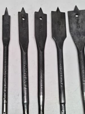 Vintage Set of 7 Craftsman Wood Boring Paddle Spade Bits 3/8"-1 1/4"' Great Cond - Thumbnail 5