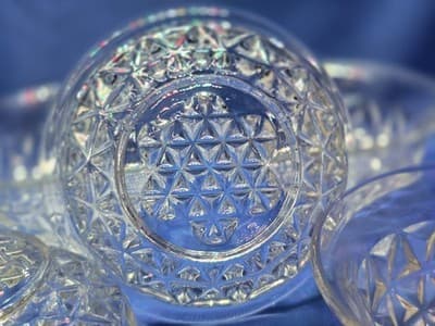 Set of 5 Vintage Anchor Hocking Wexford Clear Glass Dessert / Berry Bowls - Thumbnail 2