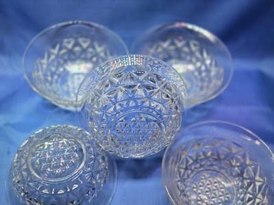 Set of 5 Vintage Anchor Hocking Wexford Clear Glass Dessert / Berry Bowls - Thumbnail 5