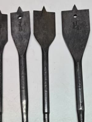 Vintage Set of 7 Craftsman Wood Boring Paddle Spade Bits 3/8"-1 1/4"' Great Cond - Thumbnail 6