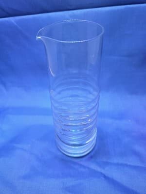 MID CENTURY SCHOTT ZWIESEL RIBBED CLEAR GLASS MARTINI PITCHER / DECANTER 6" - Thumbnail 7