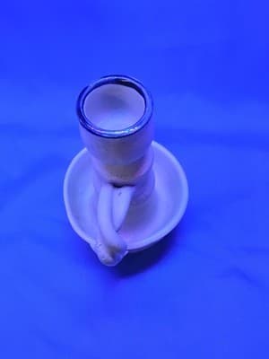 Williamsburg Pottery Salt Glaze Cobalt Blue Stoneware Candle Holder 4.5” EUC - Thumbnail 5