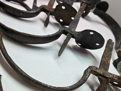 LOT Of ANTIQUE WROUGHT IRON DOOR HARDWARE 1800-1900 Door Handles- Suffolk - Thumbnail 9
