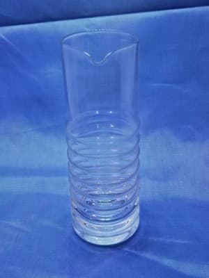 MID CENTURY SCHOTT ZWIESEL RIBBED CLEAR GLASS MARTINI PITCHER / DECANTER 6" - Thumbnail 3