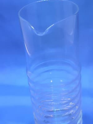 MID CENTURY SCHOTT ZWIESEL RIBBED CLEAR GLASS MARTINI PITCHER / DECANTER 6" - Thumbnail 4