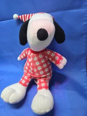 Peanuts Gang SNOOPY IN HOLIDAY CHRISTMAS PAJAMAS 8" Plush Stuffed Animal Toy - Thumbnail 2