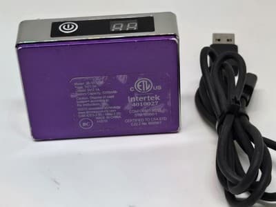 USB Charger JustIn 5,200mAh Power Bank Purple – LCD Display - Thumbnail 3