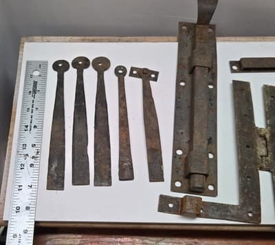 Assorted Primitive Door Hardware Salvaged From 1890s New England Barn - Thumbnail 6