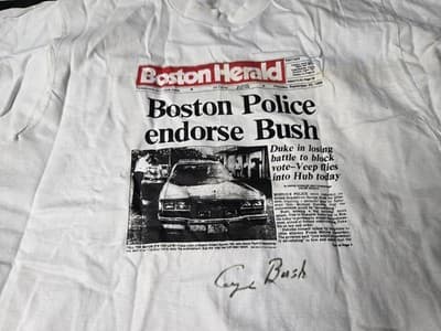 President George W Bush autographed Bush 88 t-shirt. - Thumbnail 2