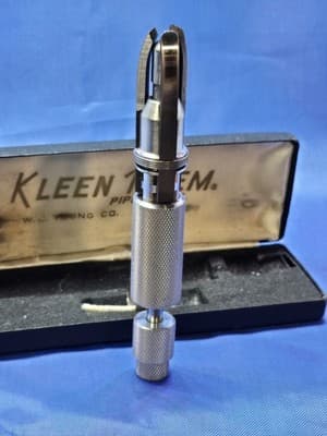 Vintage Kleen Reem Pipe Tool Reamer Cleaner W.J. Young Co Peabody MA With Case - Thumbnail 7