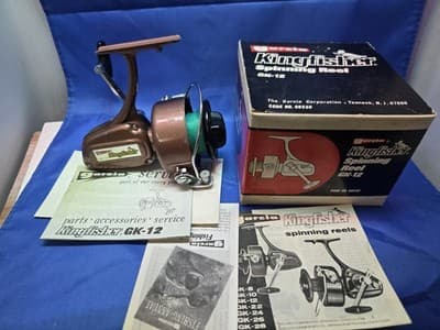 Vintage Garcia Kingfisher GK-12 Spinning Reel With Paperwork & Box - Thumbnail 2