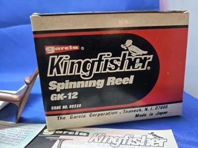 Vintage Garcia Kingfisher GK-12 Spinning Reel With Paperwork & Box - Thumbnail 8