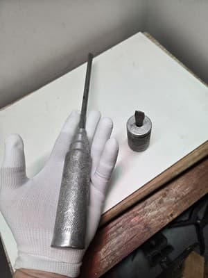 Vintage RARE 12" & 3" Steel/Aluminim Screwdriver Set Unique Knurled handles - Thumbnail 3