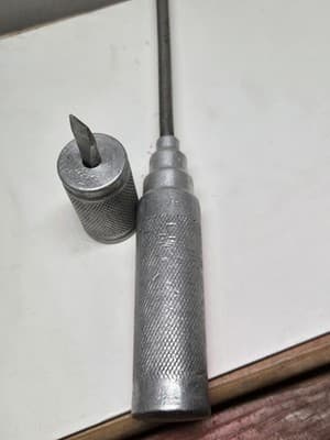 Vintage RARE 12" & 3" Steel/Aluminim Screwdriver Set Unique Knurled handles - Thumbnail 10