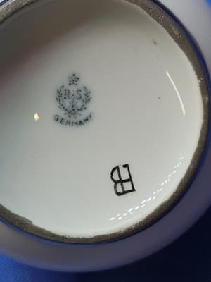 Antique RS Germany Porcelain Miniature Bud Vase Silver Trim Hand Painted Art... - Thumbnail 6