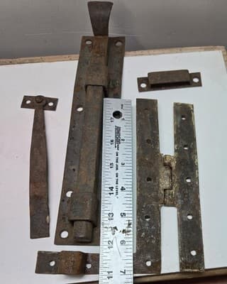 Assorted Primitive Door Hardware Salvaged From 1890s New England Barn - Thumbnail 8
