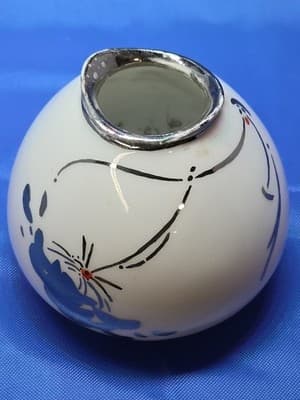 Antique RS Germany Porcelain Miniature Bud Vase Silver Trim Hand Painted Art... - Thumbnail 5