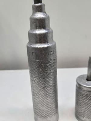 Vintage RARE 12" & 3" Steel/Aluminim Screwdriver Set Unique Knurled handles - Thumbnail 5