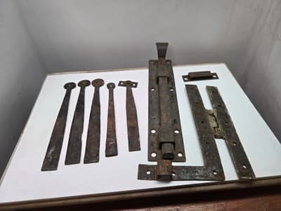 Assorted Primitive Door Hardware Salvaged From 1890s New England Barn - Thumbnail 4