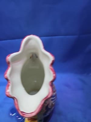 Large Italian Pottery Rooster Pitcher Sea Dragon 8 1/2" - Thumbnail 6