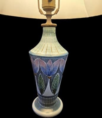 Vintage Tilgmans Keramik Table Lamp Marian Zawadzki Mid Century Modern Sweden - Thumbnail 2