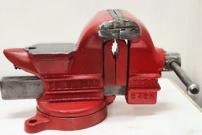 Vintage C 43-1/2 Columbian- 3 1/2" Jaw Swivel Bench Vise W/Anvil & Pipe Clamps - Thumbnail 13