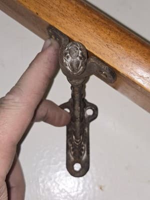 3 Antique Cast Iron Handrail Brackets Set 1890 Wellesley MA Barn Salvag Eastlake - Thumbnail 13