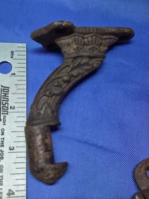 3 Antique Cast Iron Handrail Brackets Set 1890 Wellesley MA Barn Salvag Eastlake - Thumbnail 8