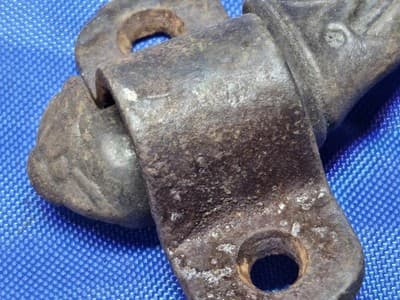 3 Antique Cast Iron Handrail Brackets Set 1890 Wellesley MA Barn Salvag Eastlake - Thumbnail 3