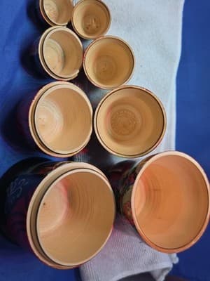 Signed Russian Nesting Dolls Matryoshka 5pc Little Red Riding Hood Fairy Tale - Thumbnail 8