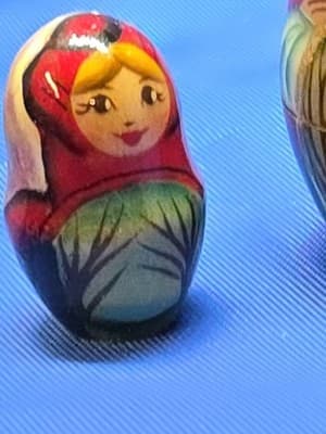 Signed Russian Nesting Dolls Matryoshka 5pc Little Red Riding Hood Fairy Tale - Thumbnail 6