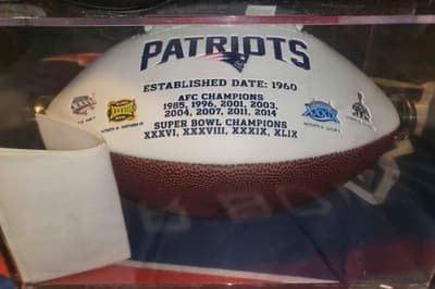 Historic SB51 autographed footbal blunt, white, lewis Pats Winning Backfield COA - Thumbnail 5