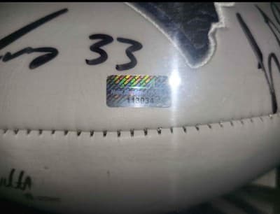 Historic SB51 autographed footbal blunt, white, lewis Pats Winning Backfield COA - Thumbnail 4
