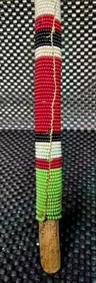 African Handmade Beaded Maasi Rungu Club / 16 inches / Africa / Kenya - Thumbnail 8