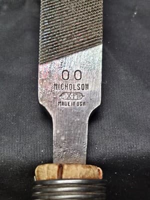 Vintage Nicholson Smooth File Made in USA ~10.5” Wood Handle Hand Tool