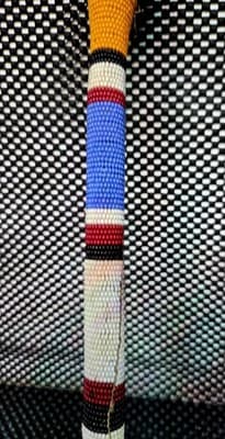 African Handmade Beaded Maasi Rungu Club / 16 inches / Africa / Kenya - Thumbnail 6
