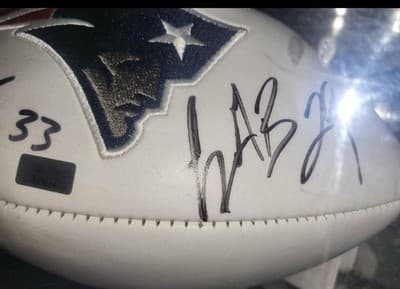 Historic SB51 autographed footbal blunt, white, lewis Pats Winning Backfield COA - Thumbnail 3