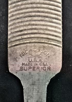 VINTAGE Nicholson Super Shear Curved Standard 12" File - with Handle - Thumbnail 2