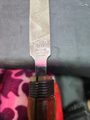 Vintage Nicholson Smooth File Made in USA ~10.5” Wood Handle Hand Tool - Thumbnail 6