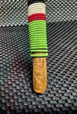 African Handmade Beaded Maasi Rungu Club / 16 inches / Africa / Kenya - Thumbnail 4