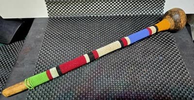 African Handmade Beaded Maasi Rungu Club / 16 inches / Africa / Kenya