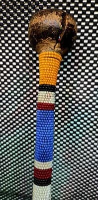 African Handmade Beaded Maasi Rungu Club / 16 inches / Africa / Kenya - Thumbnail 5