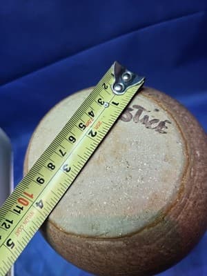 Vintage Justice Pottery Signed Stoneware Pitcher Hand Thrown Studio Art Jug - Thumbnail 10