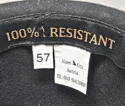 Vtg Alpen Kitz Austria 100% Wool Fedora Hat Grey Logo Conchos Rope Band OS - Thumbnail 6