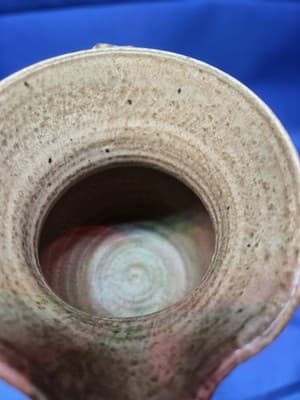 Vintage Justice Pottery Signed Stoneware Pitcher Hand Thrown Studio Art Jug - Thumbnail 7