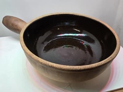 Vintage Red Wing Pottery Provincial Ware #22 Terracotta Soup Bowl Crock Handled - Thumbnail 3