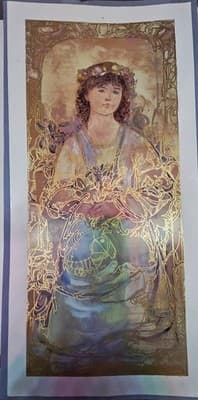 Vintage lithograph by artist Edna Hibel (1917–2014), "Wendy, Child of America" - Thumbnail 3