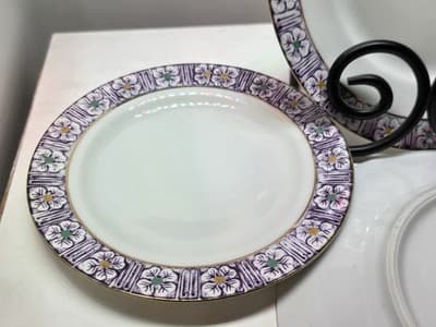Vintage Royal B Bavaria Porcelain Plates Set of 3 Floral Gold Trim Germany... - Thumbnail 4